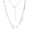 Cubic Zirconia Celestial Charm Necklace in Sterling Silver