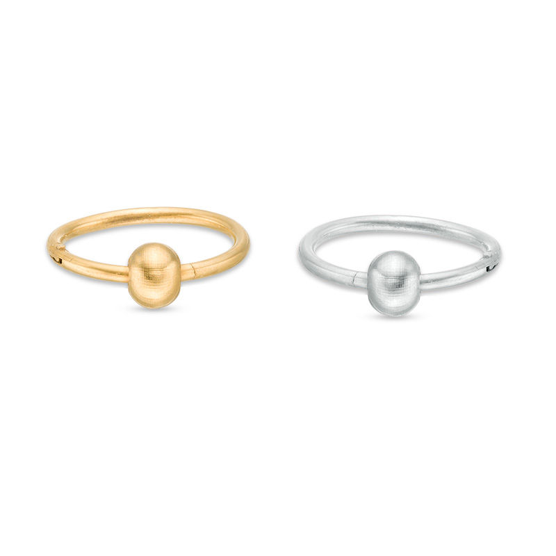 Main Image 1 of 018 Gauge 3.5mm Ball Captive Bead Ring Pair in Stainless Steel and Yellow IP - 3/8"