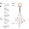 Thumbnail Image 2 of Rose Ion Plated CZ Floral Cluster Belly Button Ring - 14G