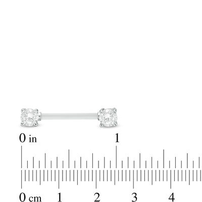 Stainless Steel CZ and Acrylic Barbell Set - 14G