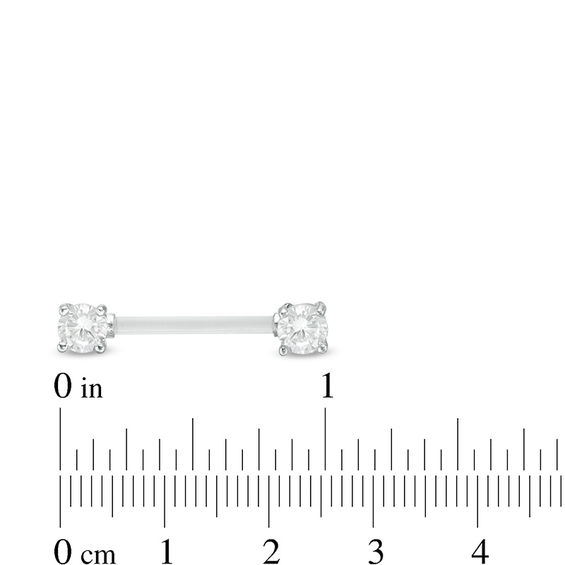 Stainless Steel CZ and Acrylic Barbell Set - 14G