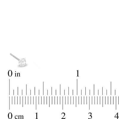 Semi-Solid Sterling Silver CZ Three Piece Nose Stud Set - 20G