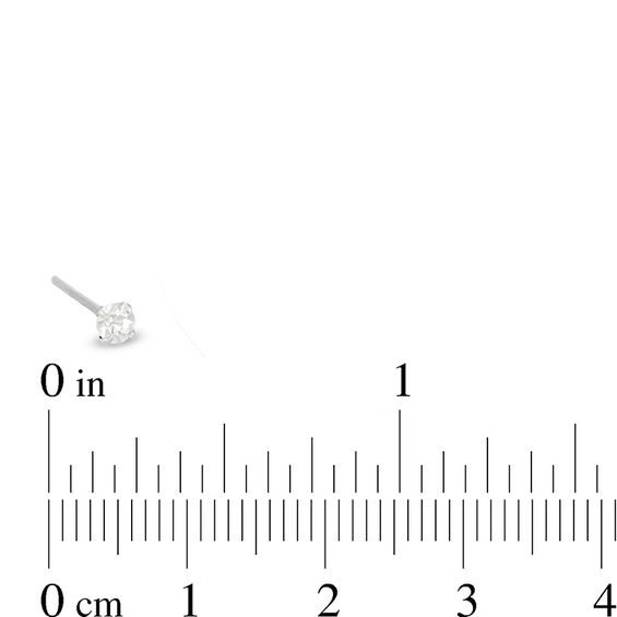 Semi-Solid Sterling Silver CZ Three Piece Nose Stud Set - 20G