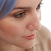 Thumbnail Image 2 of Semi-Solid Sterling Silver CZ Three Piece Nose Stud Set - 20G