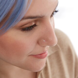 Semi-Solid Sterling Silver CZ Three Piece Nose Stud Set - 20G