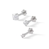 Thumbnail Image 1 of 018 Gauge Graduated Crystal Three Piece Cartilage Barbell Set in Solid Stainless Steel