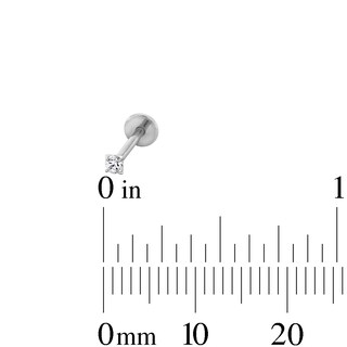 Semi-Solid Stainless Steel Graduated CZ Three Piece Stud Set - 18G 5/16"