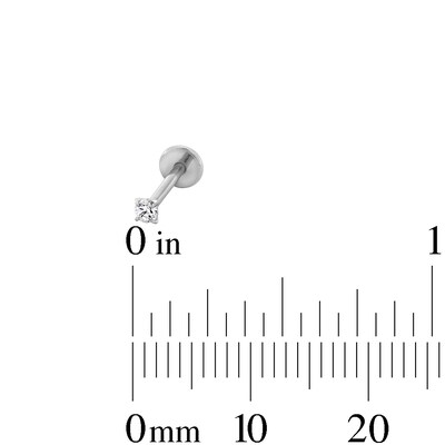 Semi-Solid Stainless Steel Graduated CZ Three Piece Stud Set - 18G 5/16"