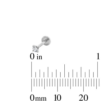 Semi-Solid Stainless Steel Graduated CZ Three Piece Stud Set - 18G 5/16"