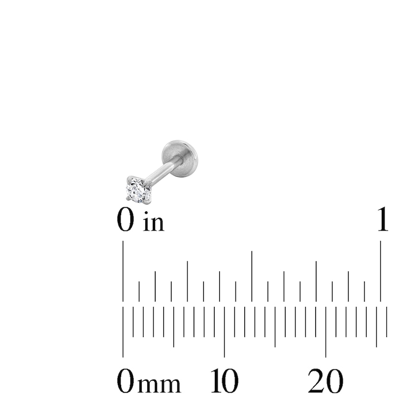Main Image 6 of 018 Gauge Graduated Crystal Three Piece Cartilage Barbell Set in Solid Stainless Steel