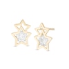 Thumbnail Image 1 of Child's Cubic Zirconia Double Star Stud Earrings in 10K Gold