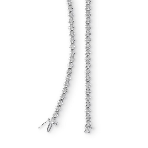 5/8 CT. T.W. Diamond Line Necklace in Sterling Silver - 22"
