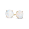 Thumbnail Image 1 of Child's 4mm Simulated Opal Solitaire Stud Earrings in 14K Gold