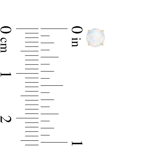 Child's 4mm Simulated Opal Solitaire Stud Earrings in 14K Gold