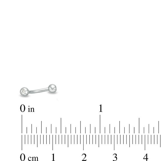 Solid and Tube Stainless Steel Crystal Three Piece Curved Barbell Set - 16G