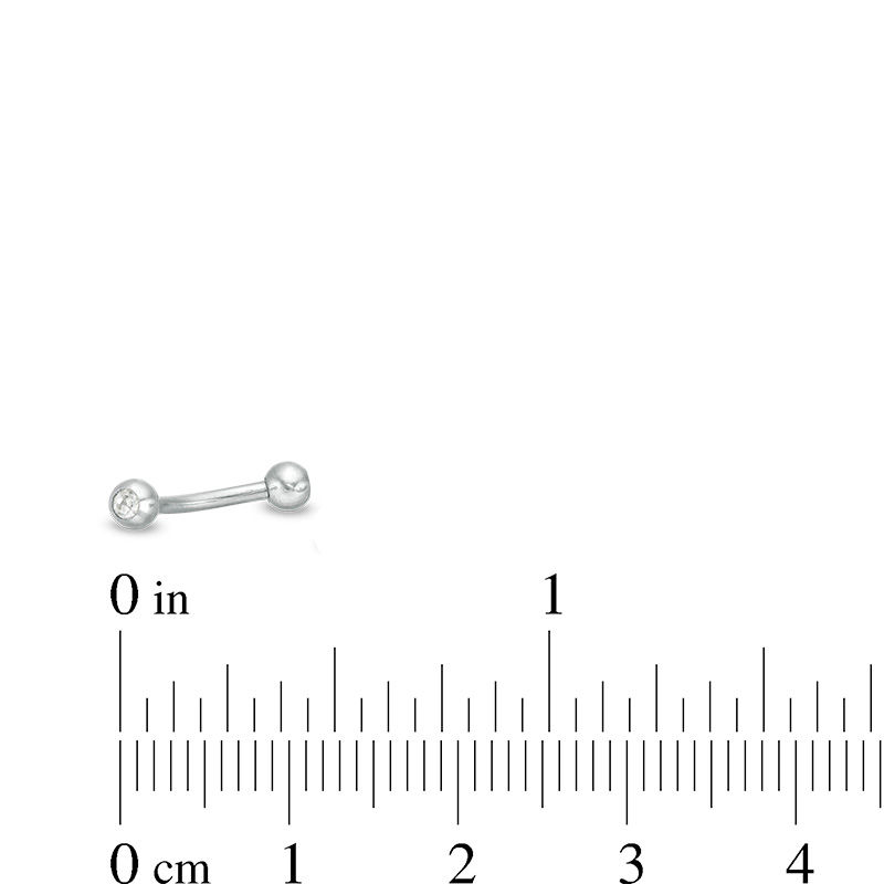 Main Image 2 of Solid and Tube Stainless Steel Crystal Three Piece Curved Barbell Set - 16G