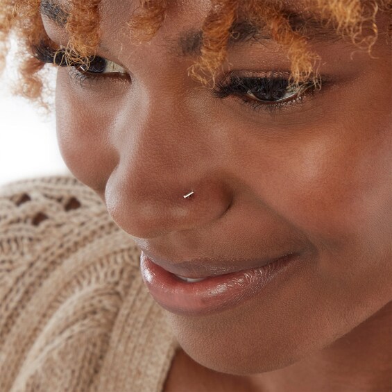 Semi-Solid Sterling Silver Crystal Bar, Stud, and Ball Nose Stud Set - 20G