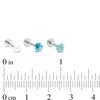 Thumbnail Image 1 of 016 Gauge Simulated Pearl and Trillion-Cut Cubic Zirconia Three Piece Labret Set in Stainless Steel