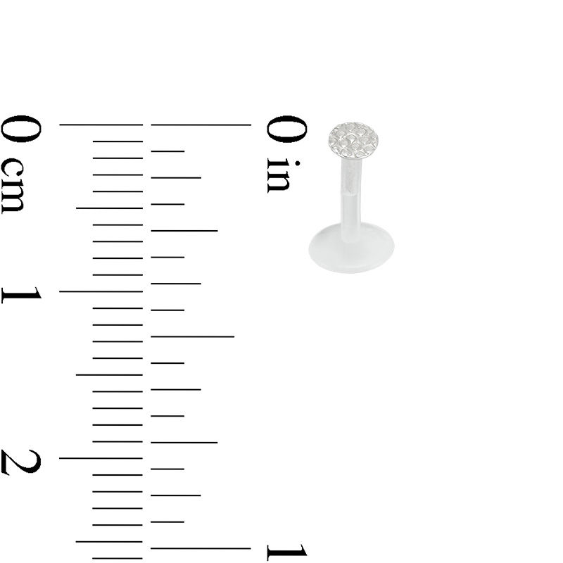 016 Gauge Multi-Textured Disc Three Piece Labret Set in Sterling Silver and Biopierce