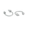 018 Gauge Crystal Halo Spike Ends Horseshoe Pair in Stainless Steel