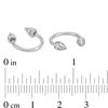 018 Gauge Crystal Halo Spike Ends Horseshoe Pair in Stainless Steel