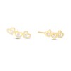 Thumbnail Image 1 of Cubic Zirconia Triple Heart Crawler Earrings in 10K Gold