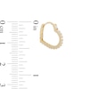 Thumbnail Image 1 of Cubic Zirconia Heart Huggie Hoop Earrings in 10K Gold