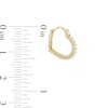 Thumbnail Image 2 of Cubic Zirconia Heart Huggie Hoop Earrings in 10K Gold
