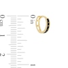 Thumbnail Image 2 of Black Cubic Zirconia Five Stone Huggie Hoop Earrings in 10K Gold