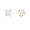 Thumbnail Image 1 of 11mm Square Cubic Zirconia Solitaire Stud Earrings in 10K Gold
