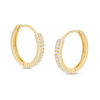 Thumbnail Image 1 of 10K Solid Gold CZ Double Row Huggies