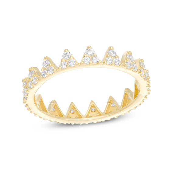 Cubic Zirconia Crown Ring in 10K Gold - Size 7