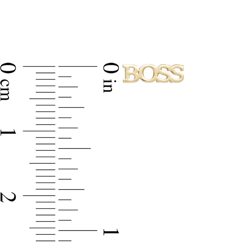 "BOSS" Stud Earrings in 10K Gold