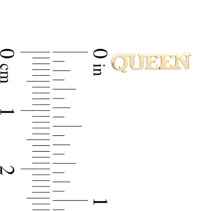 Main Image 3 of 10K Gold "QUEEN" Studs