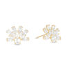Marquise and Oval Cubic Zirconia Floral Cluster Stud Earrings in 10K Gold