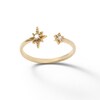 Thumbnail Image 1 of Cubic Zirconia Beaded Starburst Wrap Ring in 10K Gold - Size 7