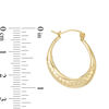 Diamond-Cut Chevron Pattern Hoop Earrings in 10K Gold