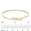 Made in Italy Cubic Zirconia Bar Bypass Bangle in 10K Gold Bonded Sterling Silver