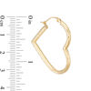 Thumbnail Image 1 of Diamond-Cut Heart Hoop Earrings in 10K Tube Hollow Gold