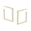 Thumbnail Image 0 of Crystal Inside-Out Open Square Hoop Earrings in 10K Gold