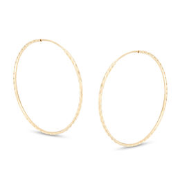 38mm Diamond-Cut Continuous Hoop Earrings in 10K Tube Hollow Gold
