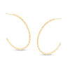 Diamond-Cut Bead J-Hoop Earrings in 10K Gold