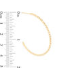 Diamond-Cut Bead J-Hoop Earrings in 10K Gold