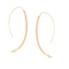 Cubic Zirconia Curved Bar Threader Earrings in 10K Gold