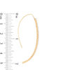 Cubic Zirconia Curved Bar Threader Earrings in 10K Gold
