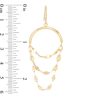 Triple Flat-Link Chain Loop Drop Earrings in 10K Gold