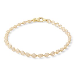 Made in Italy 4mm Cubic Zirconia Mesh Cage Bracelet in 10K Solid Gold - 7.5&quot;