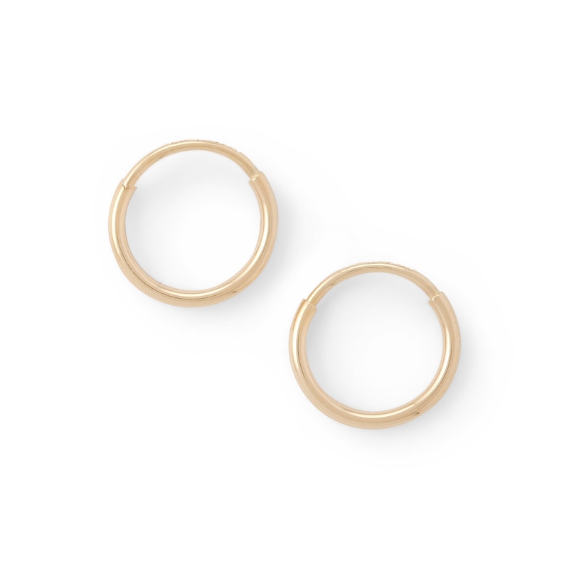 8mm Continuous Hoop Earrings in 14K Tube Hollow Gold