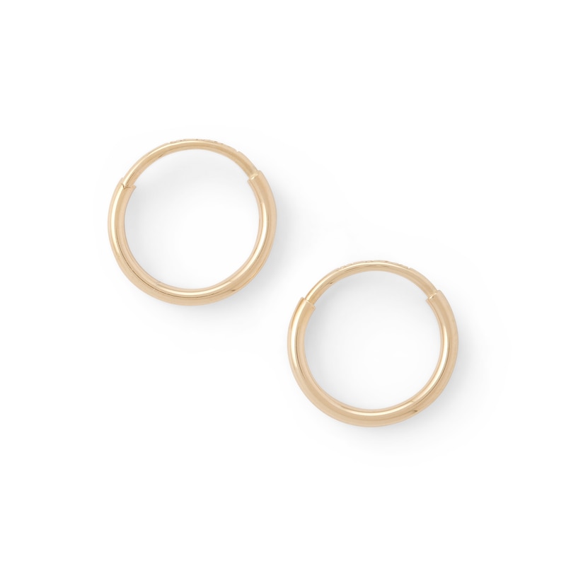 14K Tube Hollow Gold Continuous Hoops