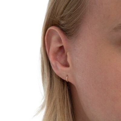 14K Tube Hollow Gold Continuous Hoops